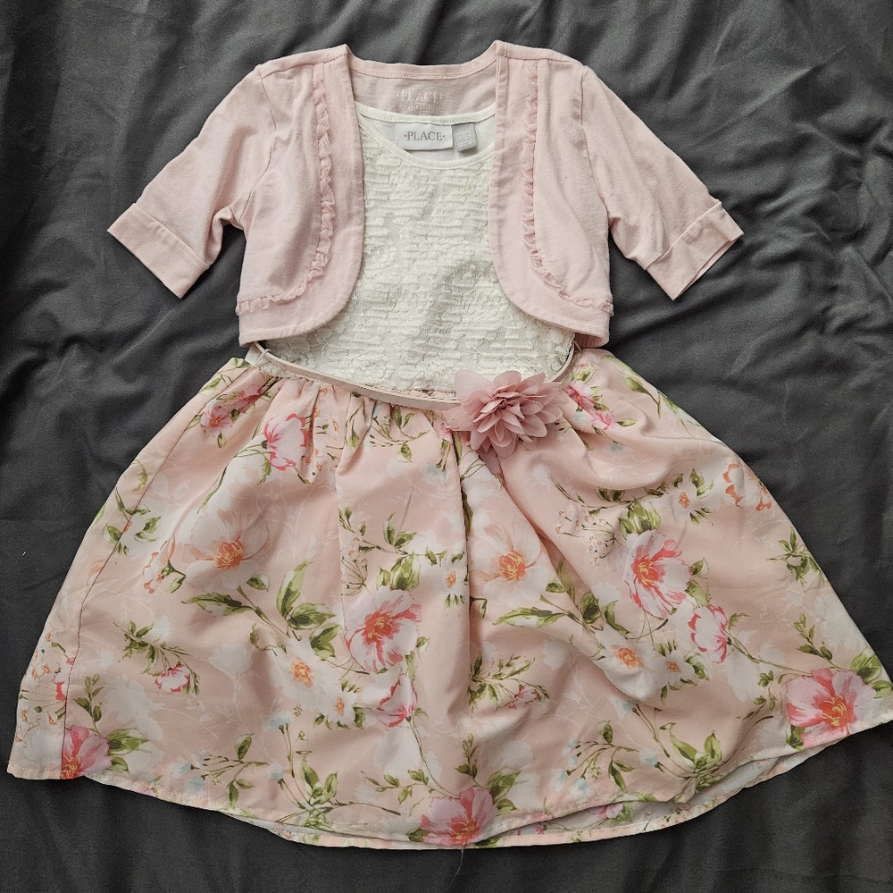 Floral Pink Dress with Bolero
